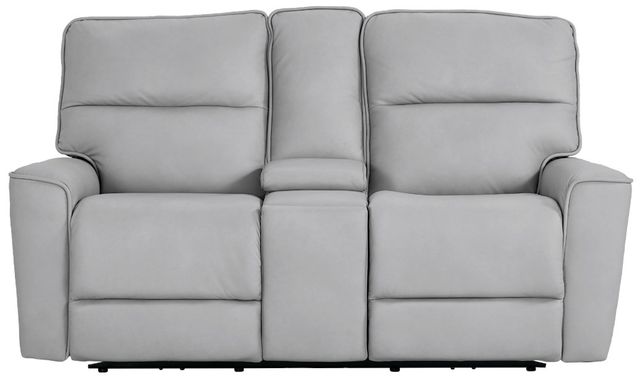 Bassett® Furniture Club Level Kenneth Mist Power Reclining Loveseat with Console-1