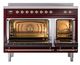 Ilve® Nostalgie II Noblesse 48'' Burgundy Pro Style Induction Range with Copper Trim-2