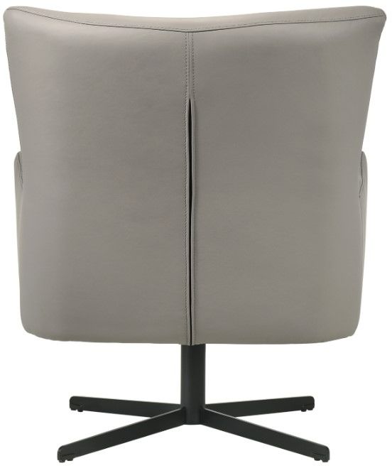 New Classic® Home Furnishings Acadia Slate Gray Leather Swivel Chair-4