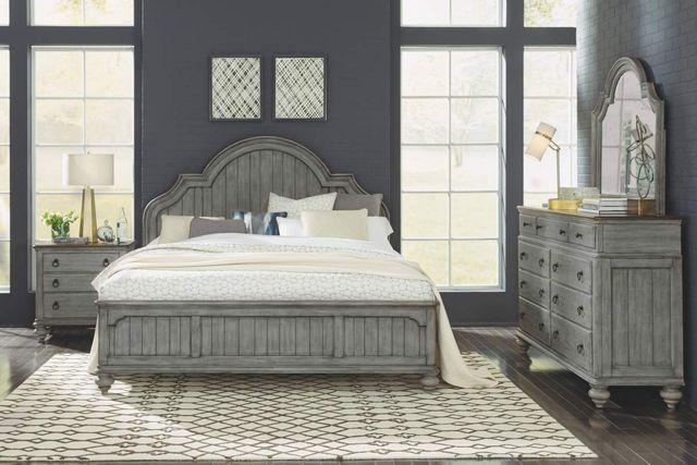 Flexsteel® Plymouth® Distressed Graywash King Bed-3