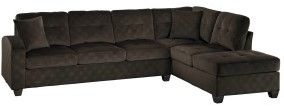 Mazin Furniture Emilio 2-Piece Chocolate Reversible Sofa Chaise Sectional-1