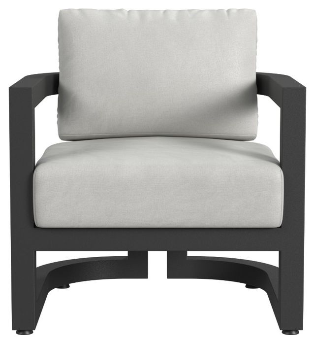 Sunset West Malibu Matte Coal Aluminum Outdoor Club Chair with Cast Silver Cushion-1