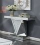 Coaster® Amore Mirror Top Silver Rectangular Sofa Table with Triangle Detailing-4
