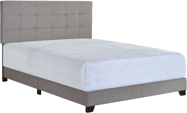 Crown Mark Florence Gray Upholstered Twin Panel Bed-0