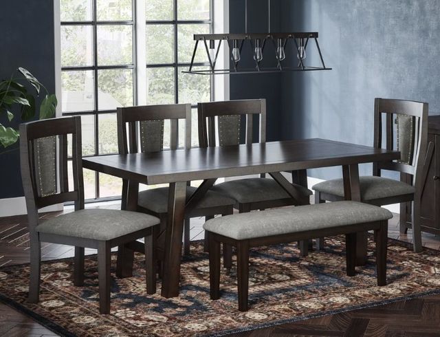 Jofran Inc. American Rustics Black/Brown Upholstered Slatback Dining Side Chair-1