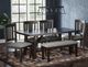 Jofran Inc. American Rustics Black/Brown Upholstered Slatback Dining Side Chair-1