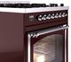 Ilve® Nostalgie II Noblesse 30" Burgundy Pro Style Dual Fuel Range with Chrome Trim-4