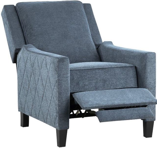 Mazin Furniture Banks II Blue Push-Back Reclining Chair-2