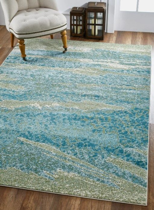 KAS Rugs Illusions Ocean Mist 5'x8' Area Rug-4