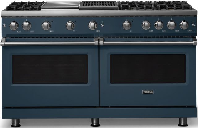 Viking® 5 Series 60" Squall Pro Style Gas (NG) Range with Polished Chrome Trim-0