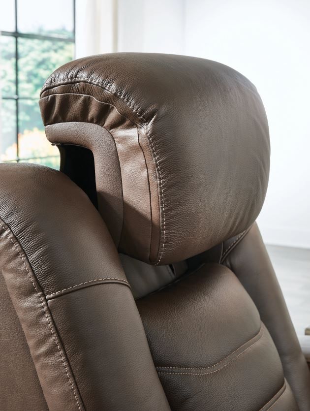 Signature Design by Ashley® High Impact Tobacco Power Reclining Loveseat with Adjustable Headrest-4