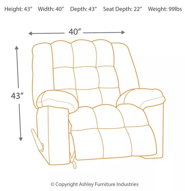 Signature Design by Ashley® Ludden Blue Rocker Recliner-3