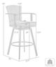 Armen Living Hazel Argent Gray Aluminum/Wooden Outdoor Swivel Counter Stool-5