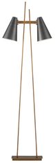 Currey & Company Antique Brass/Oil Rubbed Bronze Duet Floor Lamp-3