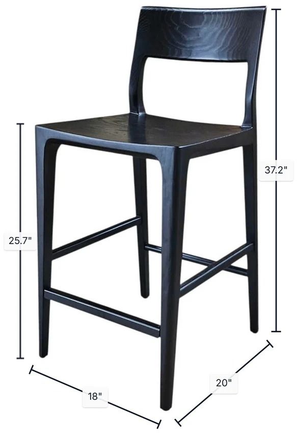 LH Home Seating Java Catania Black Counter Stool-2