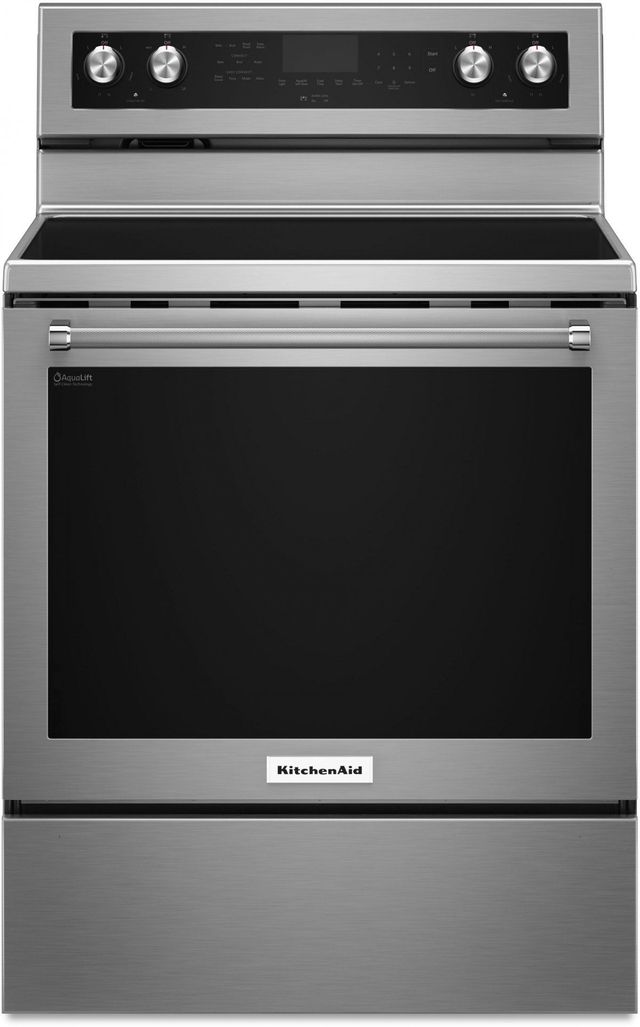 KitchenAid® 30" Stainless Steel Freestanding Electric Convection Range-0