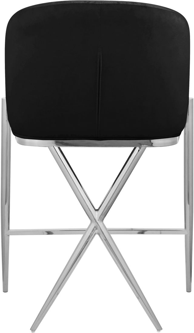 Meridian Furniture Xavier Black/Chrome Velvet Counter Stool-1