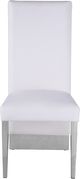 Meridian Furniture Porsha White/Chrome Vegan Leather Dining Chair-1