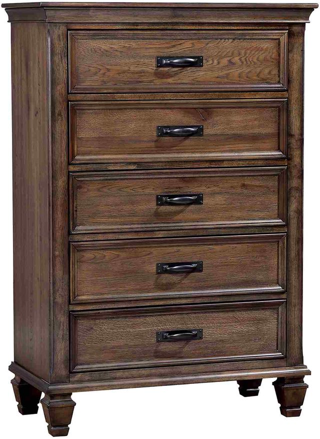Coaster® Franco 5-Piece Burnished Oak King Storage Bedroom Set-3