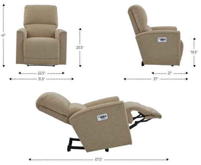 La-Z-Boy® Cade Ocean Power Wall Recliner with Headrest and Lumbar-2