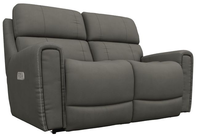 La-Z-Boy® Apollo Blue Grey Leather Power Reclining Loveseat with Headrest-0