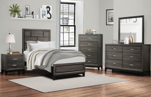Mazin Furniture Davi Gray Twin Panel Bed-2