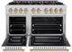 ZLINE Select Autograph Edition 48" Stainless Steel Convection Pro Style Gas Range with White Matte Doors and Champagne Bronze Accents-1