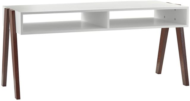 Adesso® Laurel White Coffee Table with Walnut Legs-0