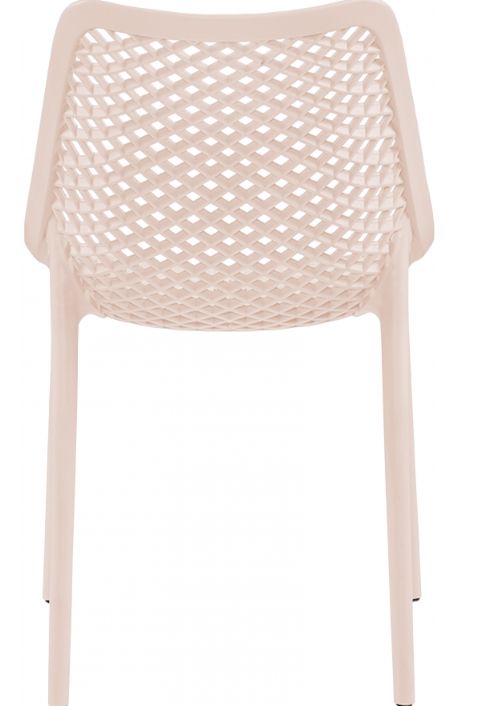 Meridian Furniture Mykonos Pink Plastic Outdoor Patio Dining Side Chair-3