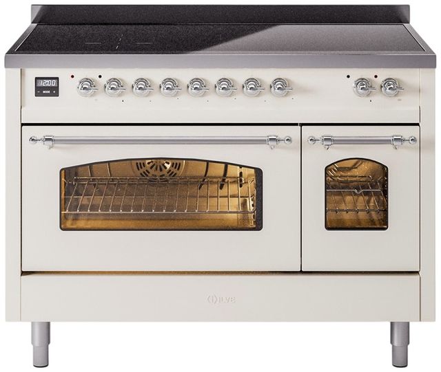 Ilve® Nostalgie II Series 48" Antique White Pro Style Induction Range-0