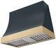 La Cornue Cornufé Marquee 36" Quintessential Teal Wall Mounted Range Hood with Brushed Brass Trim-0