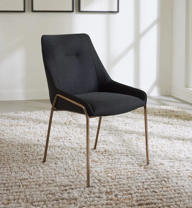 Modus Furniture Sunrise Cyrus Coal/Brushed Bronze Upholstered Dining Chair-1
