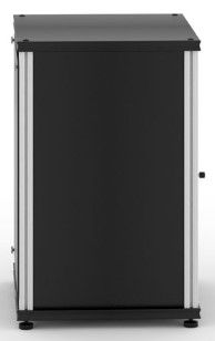 Salamander Designs® Synergy System Black Oak 1-Door AV Cabinet with Aluminum Post-2