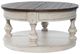 Liberty Furniture Morgan Creek Wirebrushed Tobacco 38" Cocktail Table with Antique White Base-0