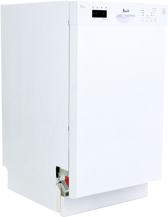 Avanti® 18" White Front Control Built In Dishwasher-1