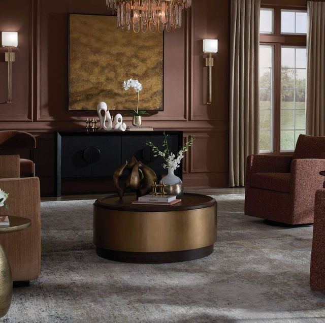 Uttermost® Parrish Antique Brass Round Coffee Table-2