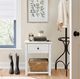 HH2 Home Harmony White Accent Table with Drawer-5