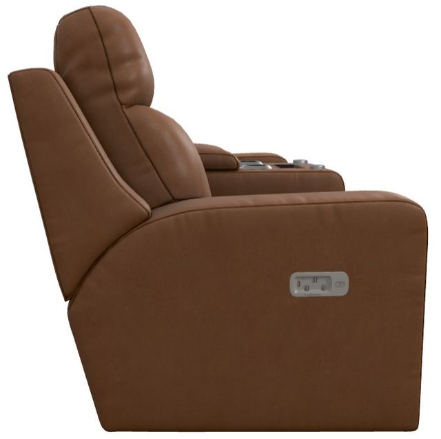 La-Z-Boy® Emmons Oak Leather Power Reclining Loveseat with Console, Headrest and Lumbar-2