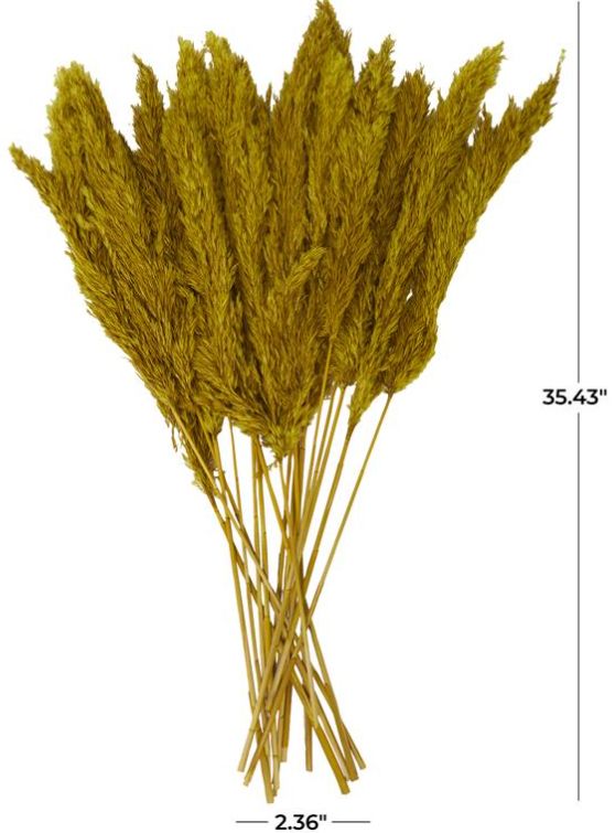 Deco Marche Yellow Dried Plant Pampas Grass Natural Foliage with Long Stems-2