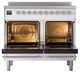 Ilve® Nostalgie II Noblesse 40'' White Pro Style Induction Range with Chrome Trim-1