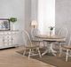 TEI Corner Stone Gray/Oak Pedestal Dining Table with 15" Butterfly Leaf-1