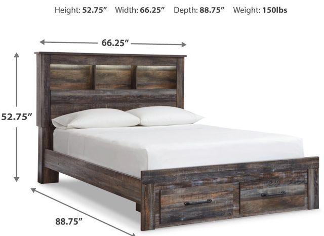 Signature Design by Ashley® Drystan Brown Queen Storage Bookcase Bed-4