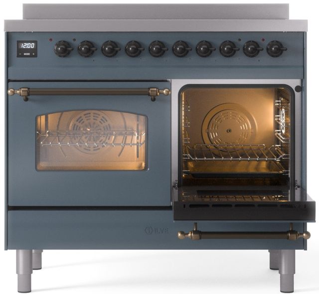Ilve® Nostalgie II Series 40" Blue Grey Pro Style Induction Range-3