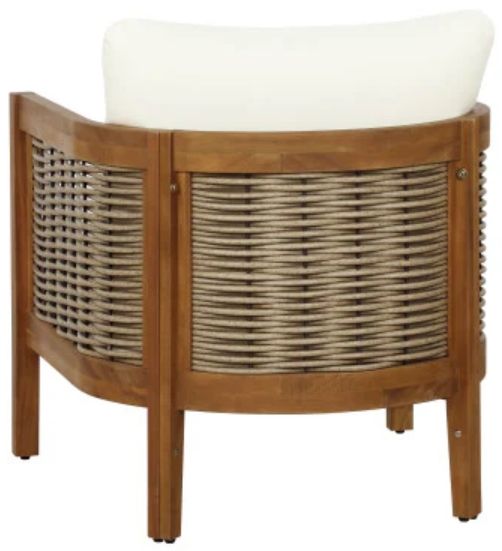 Linon St. Lucia Beige/Brown Acacia/Fabric Outdoor Club Chair-4