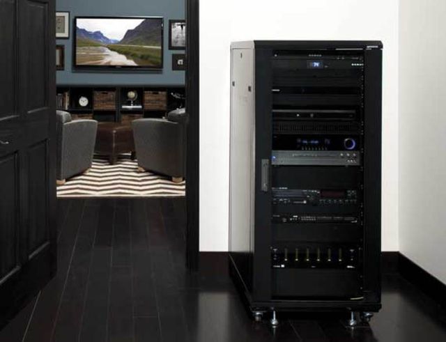 Sanus® Component Series Black 27U Component Rack-4