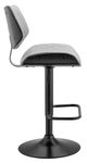 Armen Living Leland Gray/Black Adjustable Bar Stool-1