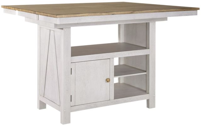 Liberty Furniture Lindsey Farm 5-Piece Sandstone/Weathered White Gathering Table Set-2