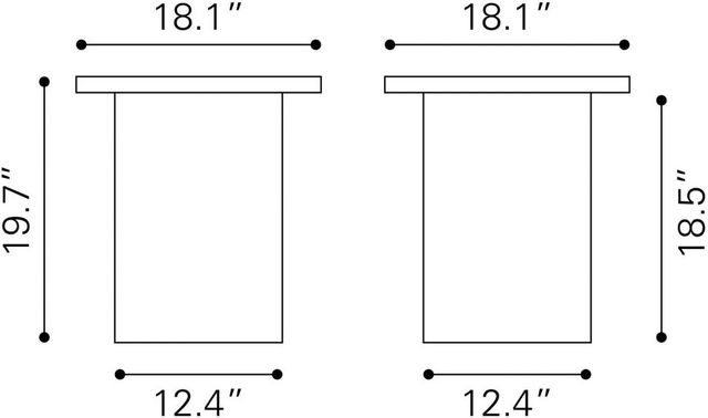 Zuo® Modern Irham Gray/White Side Table-2