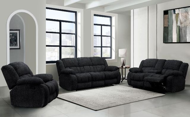 Global Furniture USA Ebony Black Manual Reclining Sofa-2