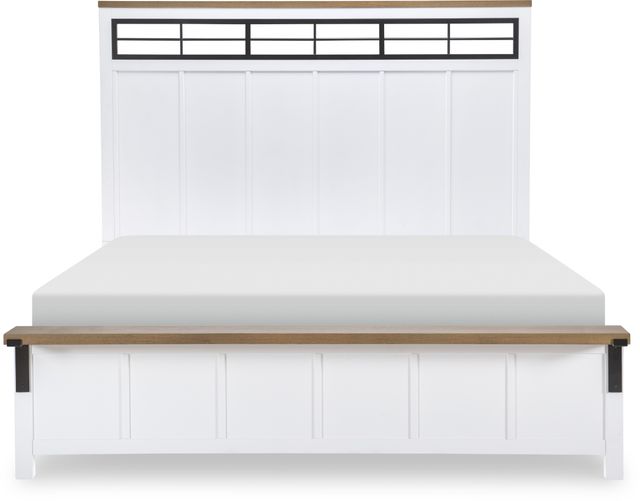 Legacy Classic Franklin Natural White King Window Panel Bed with Footboard Bench-1